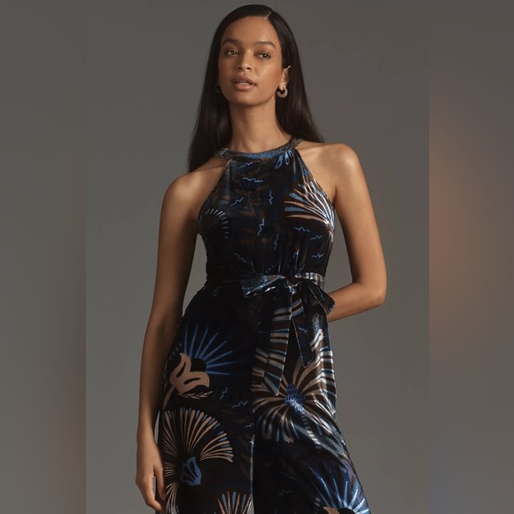 Farm Rio x Anthropologie Velvet Halter Jumpsuit - Picture 6 of 11